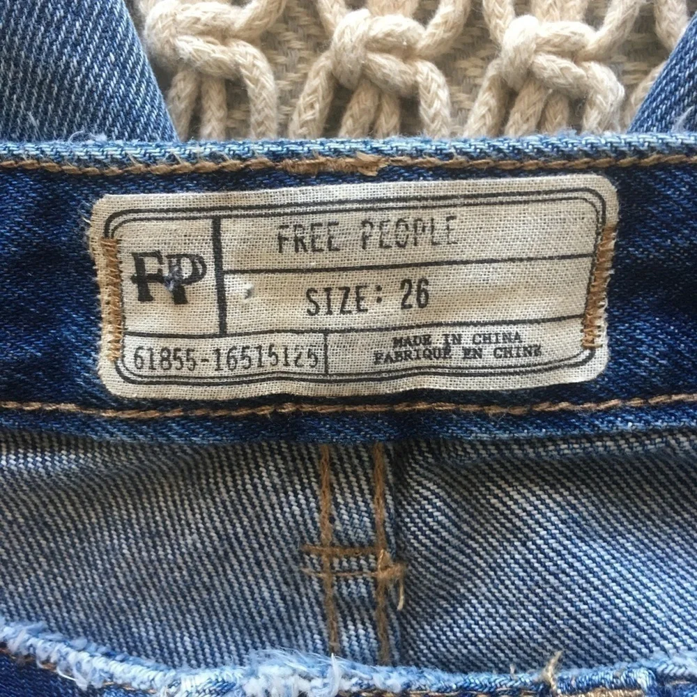 Free People gold stencil distressed jeans